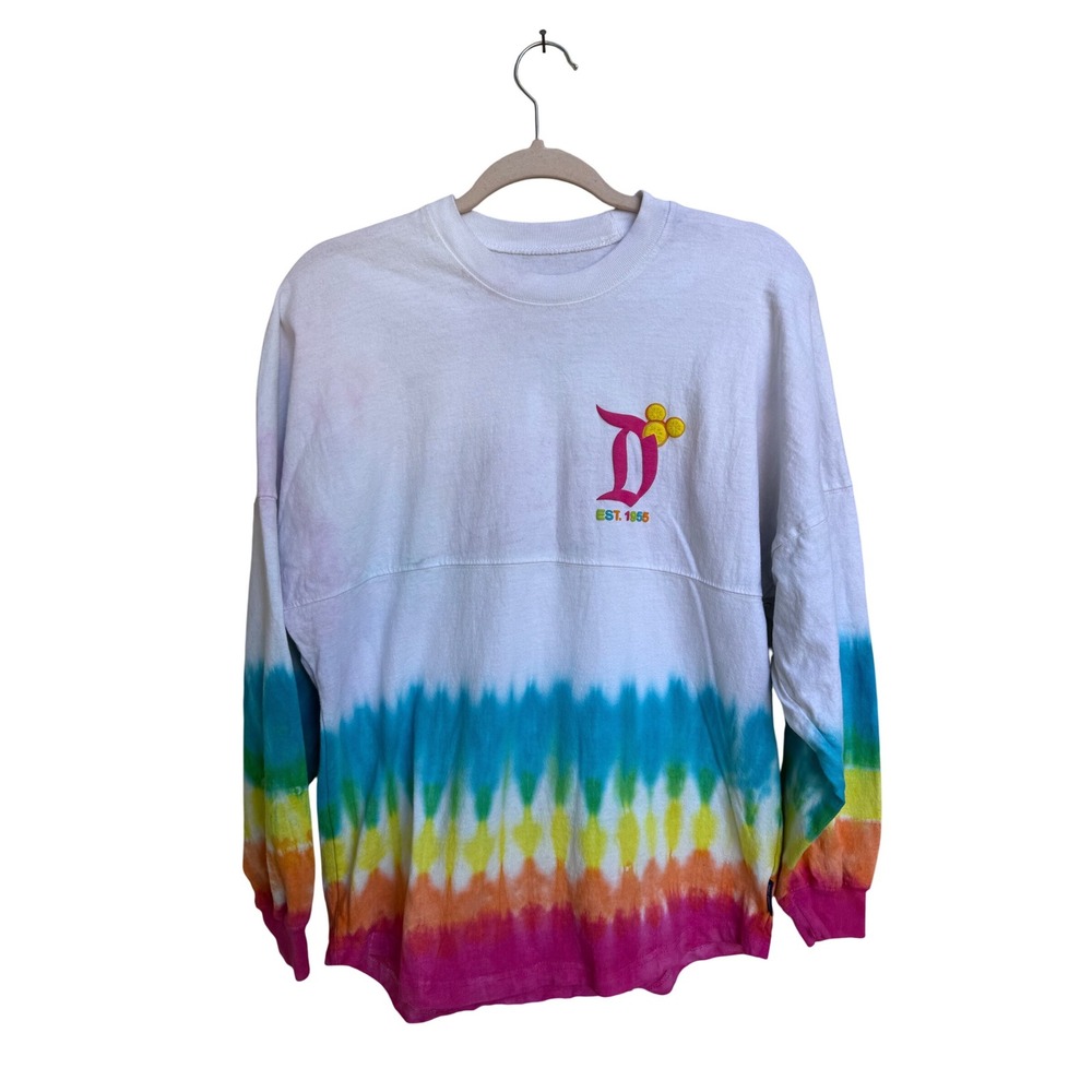 Disney Spirit Jersey Disneyland Pineapple Rainbow Tie Dye Long Sleeve Size XS